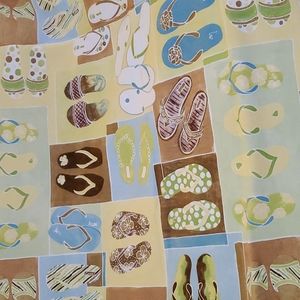 WILKINSON SHOWER CURTAIN IN EUC Whimsical Flip Flop in Coastal Colors